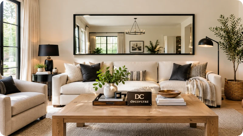 Black Framed Mirror for Modern Contrast