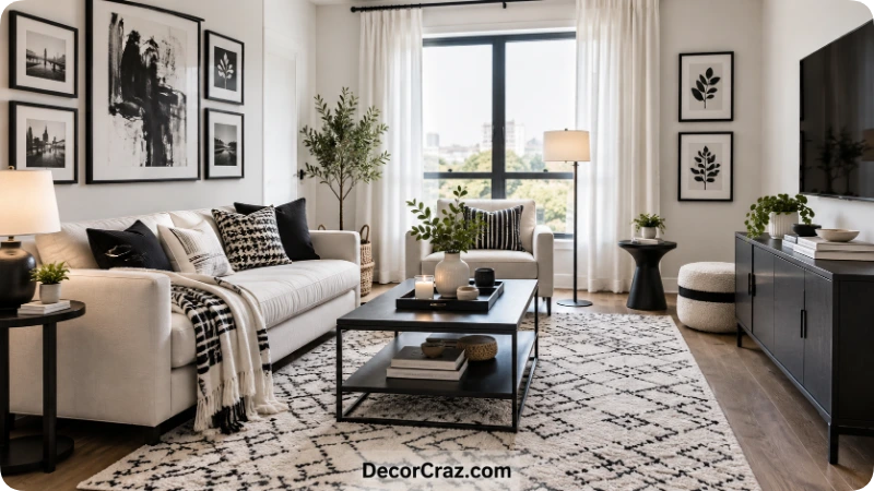 Black and White Decor for Renters and Low