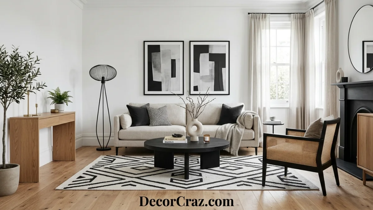 Black and White Living Room Decor