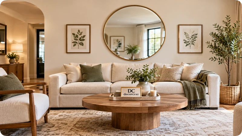 Match Mirror Shapes to Living Room Styles