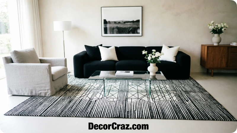 Rugs to Connect Black and White Decor