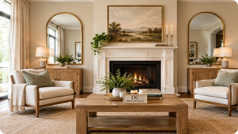 Two Matching Mirrors for a Balanced Wall