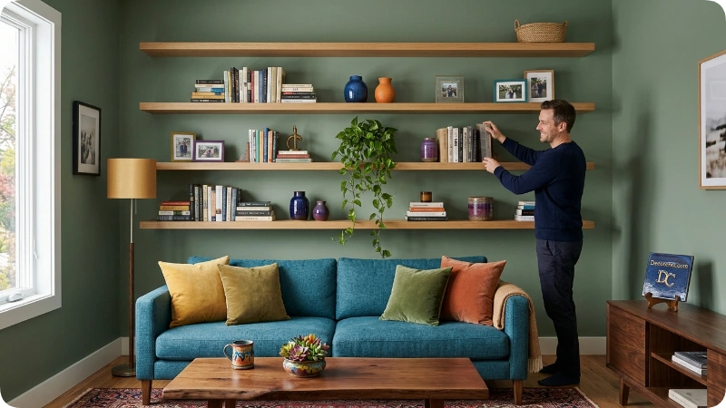 Add Floating Shelves for Display and Storage