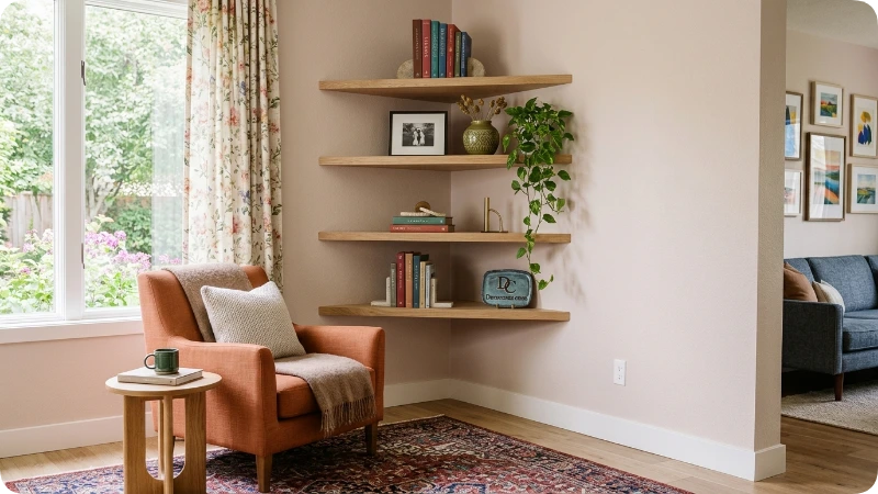 Use Corner Shelves to Make an Empty Corner Useful
