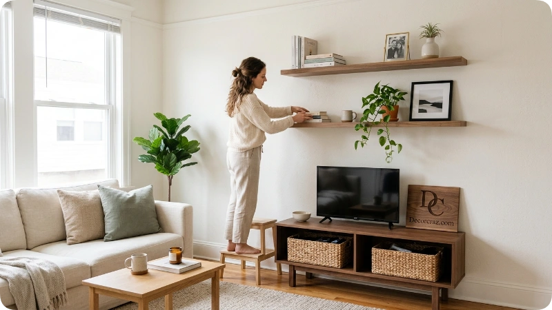 Use Wall Shelves for Practical Storage